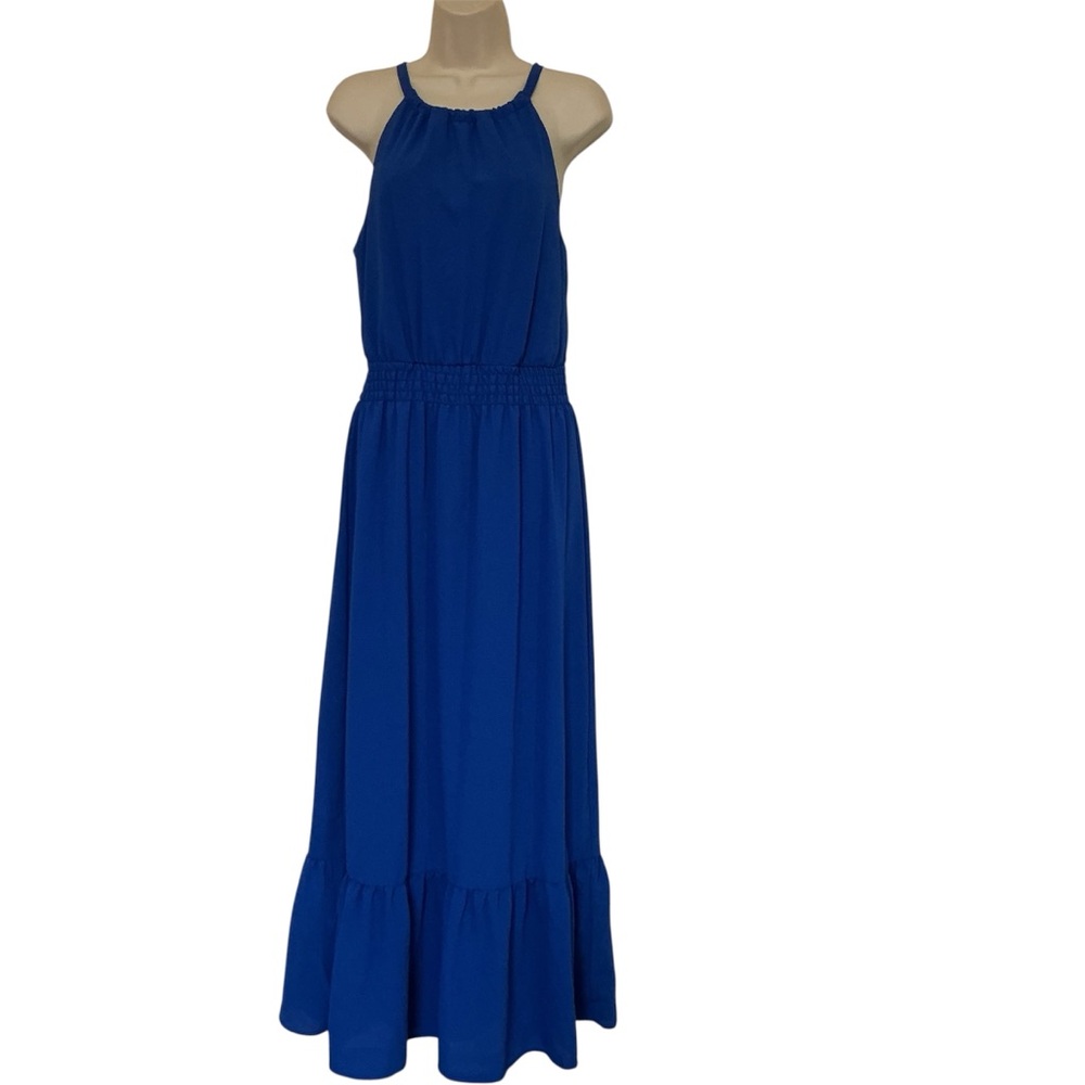 NWOT Spense Summer Dress Lined Duke Blue Size 8 Women's Strap Maxi Halter Type
